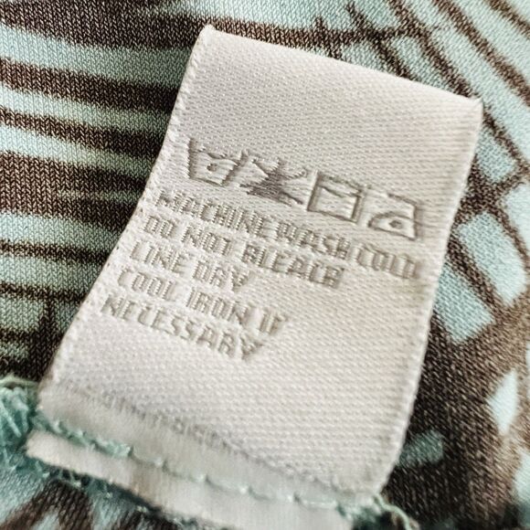 Dressbarn Gorgeous Turquoise Blue & Black Tropical Palm Frond Maxi Dress Plus 22 - Picture 9 of 9